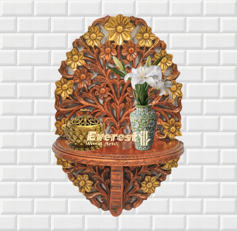 Wooden Carved Wall Shelf ( Large)